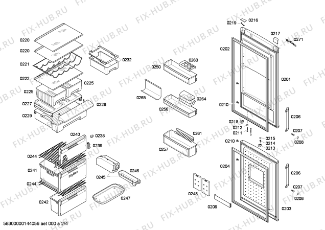 Схема №3 KGN36SW30D с изображением Панель для холодильника Bosch 00671285