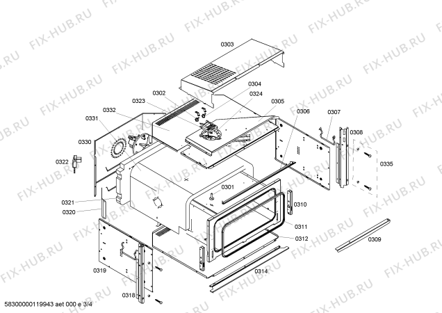 Схема №3 3HT548X с изображением Часы для электропечи Bosch 00606291