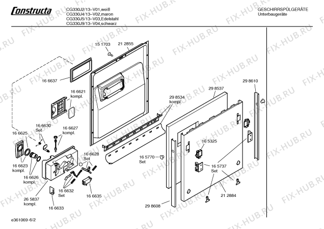 Схема №2 CG330J4 с изображением Инструкция по эксплуатации для посудомоечной машины Bosch 00522941