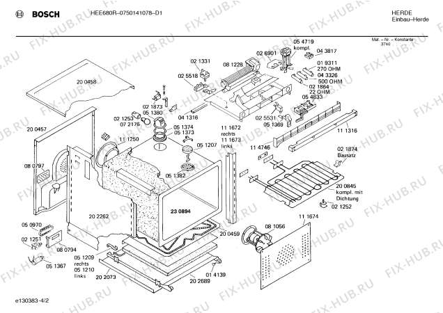 Взрыв-схема плиты (духовки) Bosch 0750141078 HEE680R - Схема узла 02