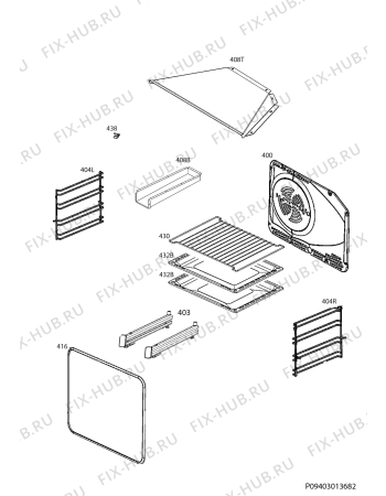 Взрыв-схема плиты (духовки) Electrolux EKI54503OX - Схема узла Oven