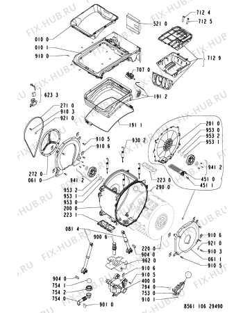 Схема №1 AWA 1155 с изображением Запчасть Whirlpool 481221458039