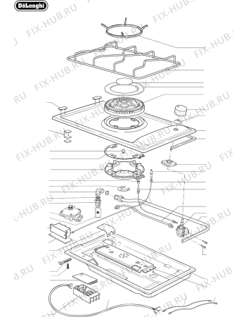 Схема №1 DE30W с изображением Корпусная деталь для плиты (духовки) DELONGHI 333A108SD4
