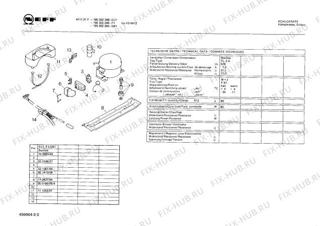Схема №1 195301191 4125.41F с изображением Ручка для холодильника Bosch 00083012