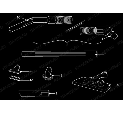 Взрыв-схема пылесоса Electrolux Z2604 - Схема узла Hose