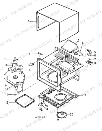 Взрыв-схема микроволновой печи Unknown HC718 - Схема узла H40 Housing, glass tray  C