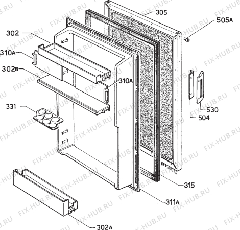 Взрыв-схема холодильника Electrolux RF495 - Схема узла Door 003