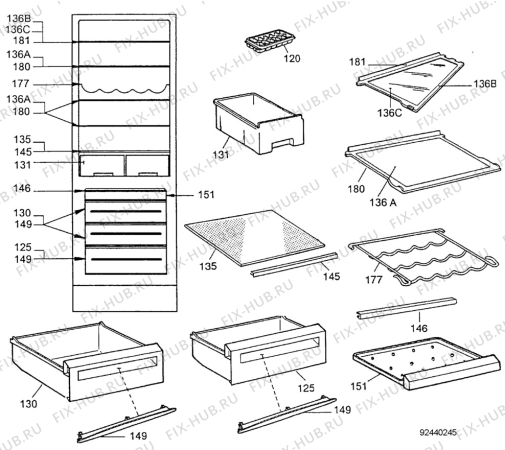 Взрыв-схема холодильника Arthurmartinelux AR3596B - Схема узла Accessories Refrigerator