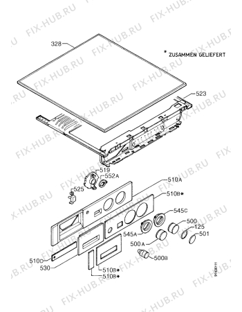 Взрыв-схема стиральной машины Juno JWT8011 - Схема узла Control panel and lid