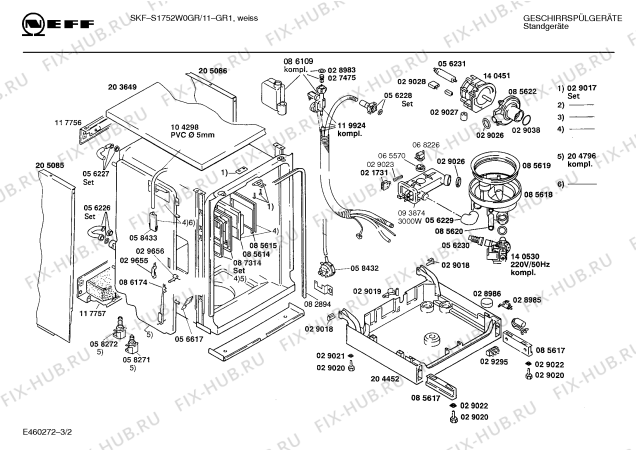 Схема №1 S1752W0GR skf с изображением Переключатель для посудомойки Bosch 00059029