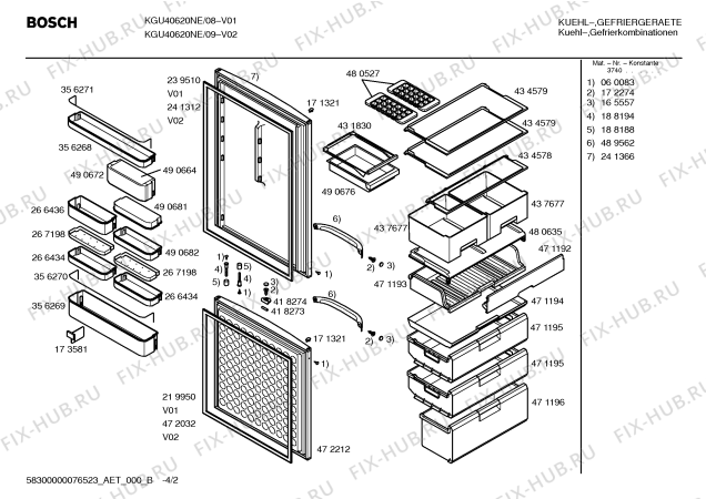 Схема №2 KGU40620 с изображением Дверь для холодильника Bosch 00472212