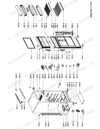 Схема №1 ART 9730/H/AL с изображением Ручка двери для холодильника Whirlpool 481246268825