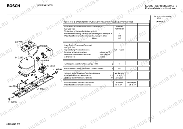 Взрыв-схема холодильника Bosch KGU34130 - Схема узла 04