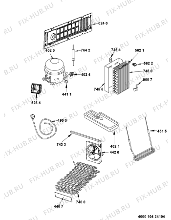 Схема №1 WSF5574 A+NX с изображением Элемент корпуса для холодильной камеры Whirlpool 481050318642