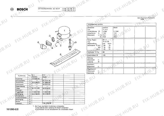 Взрыв-схема холодильника Bosch 0705134109 GS140EF - Схема узла 02