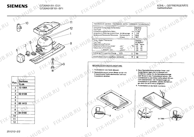 Взрыв-схема холодильника Siemens GT20A01 - Схема узла 02