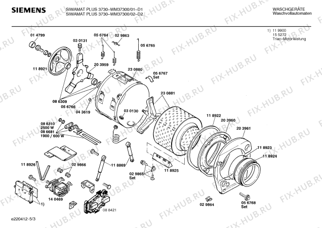 Схема №4 WM37300 SIWAMAT PLUS 3730 с изображением Панель для стиральной машины Siemens 00270495