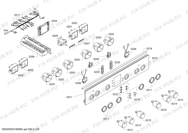 Взрыв-схема плиты (духовки) Bosch HCE744253V - Схема узла 02