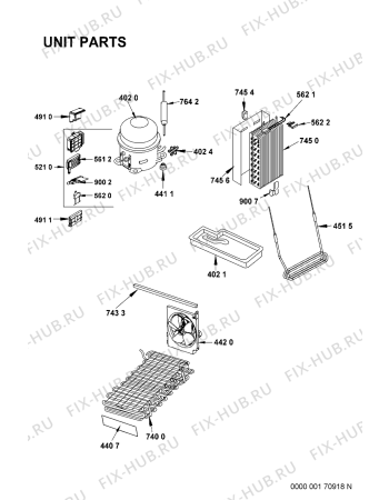 Схема №4 20RU-D1 A+ SF с изображением Рукоятка для холодильной камеры Whirlpool 481246268995
