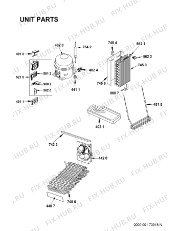 Схема №4 20RU-D1 A+ SF с изображением Фитинг для холодильной камеры Whirlpool 481246228956