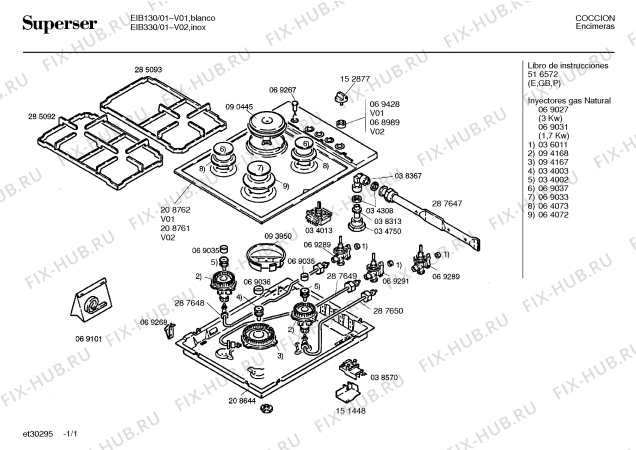 Схема №1 EIB130 с изображением Варочная панель для электропечи Bosch 00208762