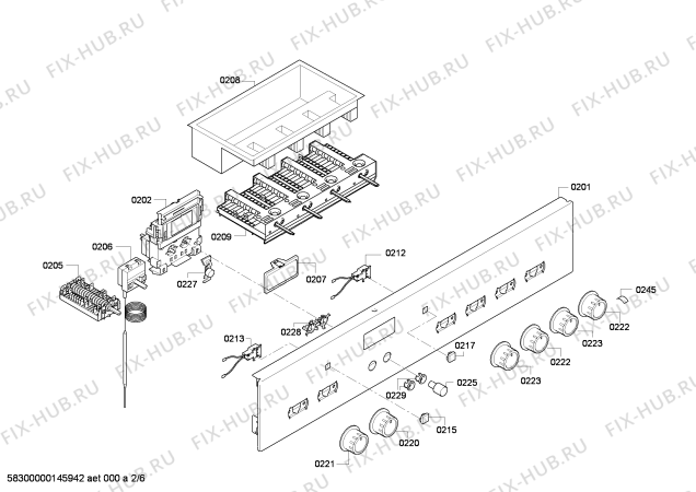 Схема №1 E12M22N0 с изображением Переключатель для плиты (духовки) Bosch 00625832