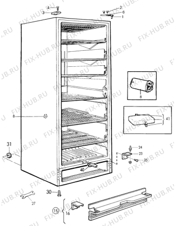 Взрыв-схема холодильника Zanker GS271 - Схема узла C10 Cabinet