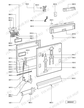 Схема №1 GSX 5929/1 с изображением Обшивка для посудомойки Whirlpool 481245373166