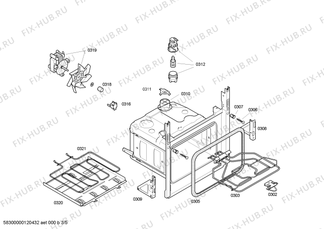 Взрыв-схема плиты (духовки) Balay 3HT506XP Horno balay indepnd.inox multifuncion - Схема узла 03