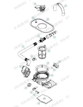 Взрыв-схема посудомоечной машины Asko D5233 XL FI NO   -Titanium FI (338159, DW70.3) - Схема узла 04