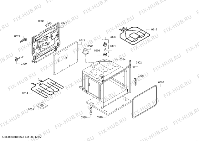 Схема №3 HSR421127V с изображением Варочная панель для электропечи Bosch 12010098