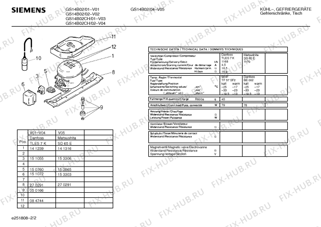 Взрыв-схема холодильника Siemens GS14B02CH - Схема узла 02