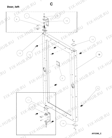 Схема №8 AFO 390 с изображением Дверка для комплектующей Whirlpool 483286012037