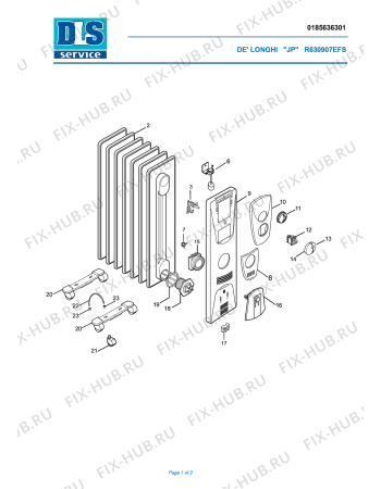 Схема №1 V550807EFS с изображением Терморегулятор для обогревателя (вентилятора) DELONGHI 5218510031