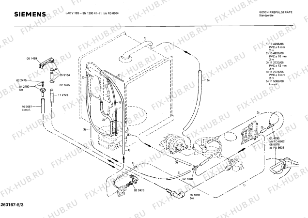 Взрыв-схема посудомоечной машины Siemens SN120041 - Схема узла 03