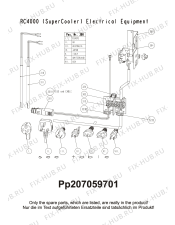 Взрыв-схема холодильника Dometic RC4000EGP - Схема узла Electrical equipment