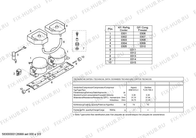 Схема №2 KGS36X80 с изображением Дверь для холодильника Bosch 00244455