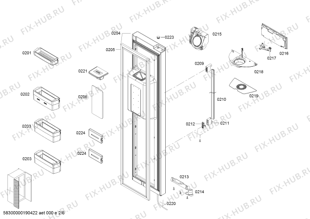 Схема №1 KAD92S5ETI с изображением Наклейка для холодильника Bosch 10003599