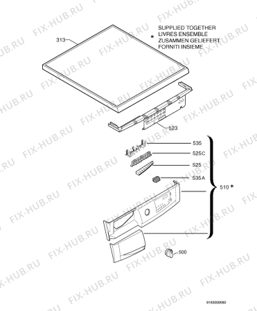 Взрыв-схема сушильной машины Zanussi Electrolux ZDC5370W - Схема узла Command panel 037