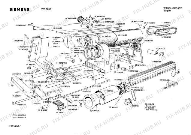 Схема №1 WB3650 с изображением Кольцо для гладильного катка Siemens 00046366