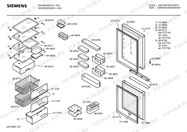 Взрыв-схема холодильника Siemens KK29U00GB - Схема узла 02
