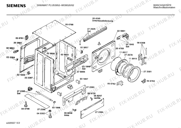 Схема №1 WI39520 SIWAMAT PLUS 3952 с изображением Панель управления для стиралки Siemens 00272648