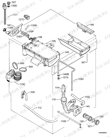 Взрыв-схема стиральной машины Electrolux EWW1690 - Схема узла Hydraulic System 272