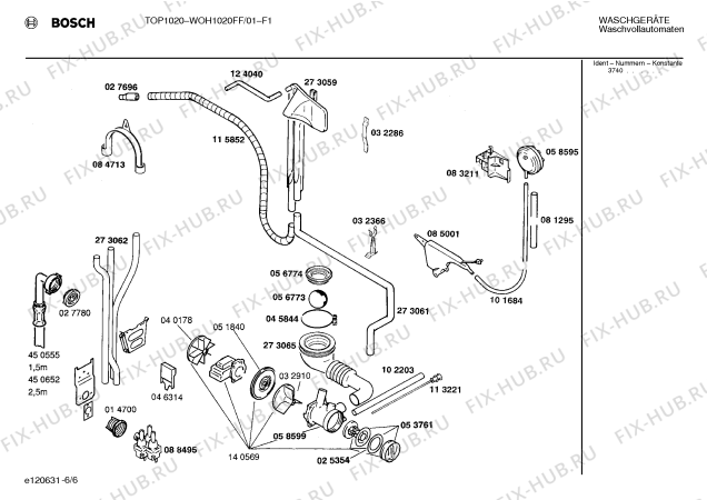 Взрыв-схема стиральной машины Bosch WOH1020FF TOP1020 - Схема узла 06