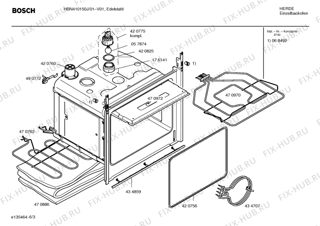 Схема №4 HBN410150J с изображением Панель управления для плиты (духовки) Bosch 00438084