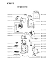 Схема №1 KP120110/JX0 с изображением Элемент корпуса для кофеварки (кофемашины) Krups MS-624126