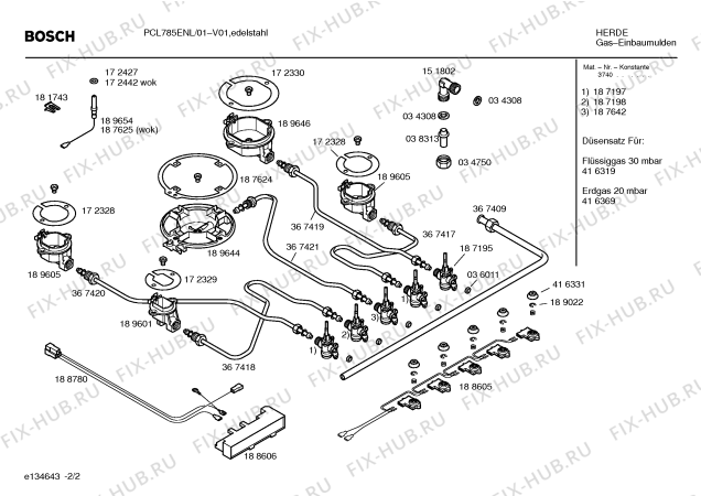 Взрыв-схема плиты (духовки) Bosch PCL785ENL Bosch - Схема узла 02