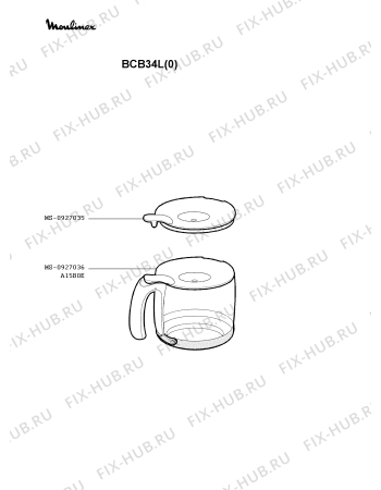 Схема №2 BCB27L(0) с изображением Держатель фильтра для электрокофеварки Moulinex MS-0926347