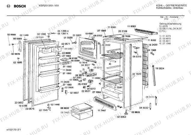 Схема №1 KSR2513GB с изображением Клапан для холодильной камеры Bosch 00095391