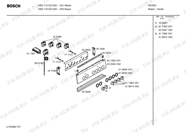 Схема №1 HSS732KSK с изображением Стеклокерамика для духового шкафа Bosch 00239494